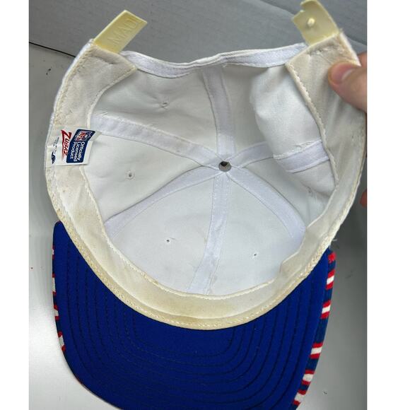 VTG 1992 Buffalo Bills Super Bowl autograph Bruce Smith Jeff Wright hat DAMAGED - Picture 6 of 16